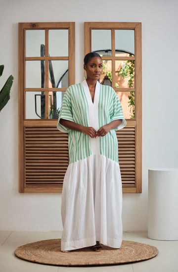 Republic of Ruru Dani Kaftan (Green Stripe)